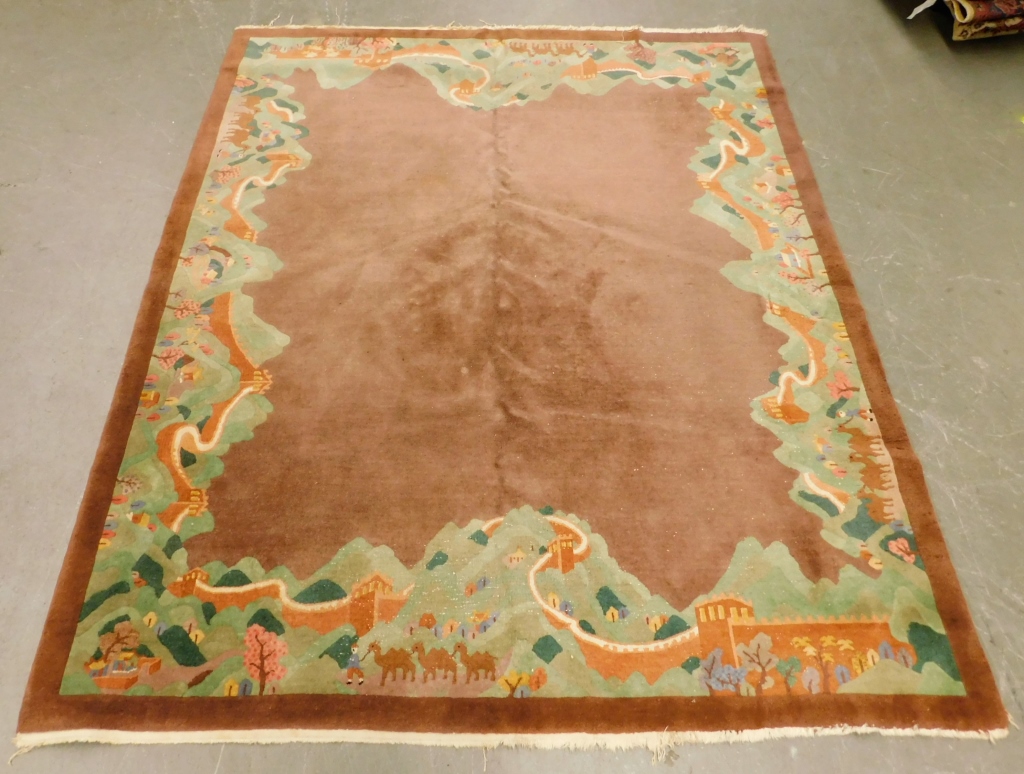 Appraisal: CHINESE PICTORIAL GREAT WALL OF CHINA CARPET RUG China th