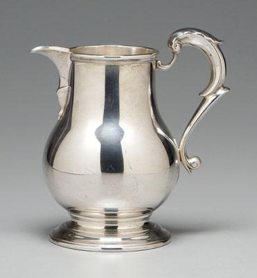 Appraisal: Sterling water pitcher pear form reproduction of a John Kidder