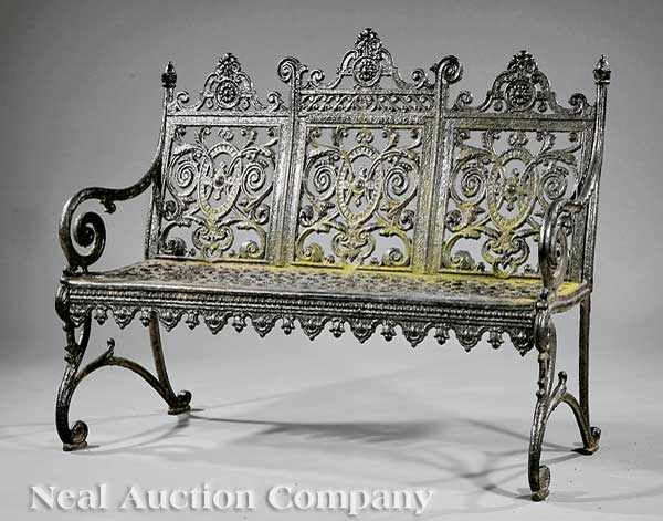 Appraisal: A Pair of New Orleans Cast Iron Garden Settees late