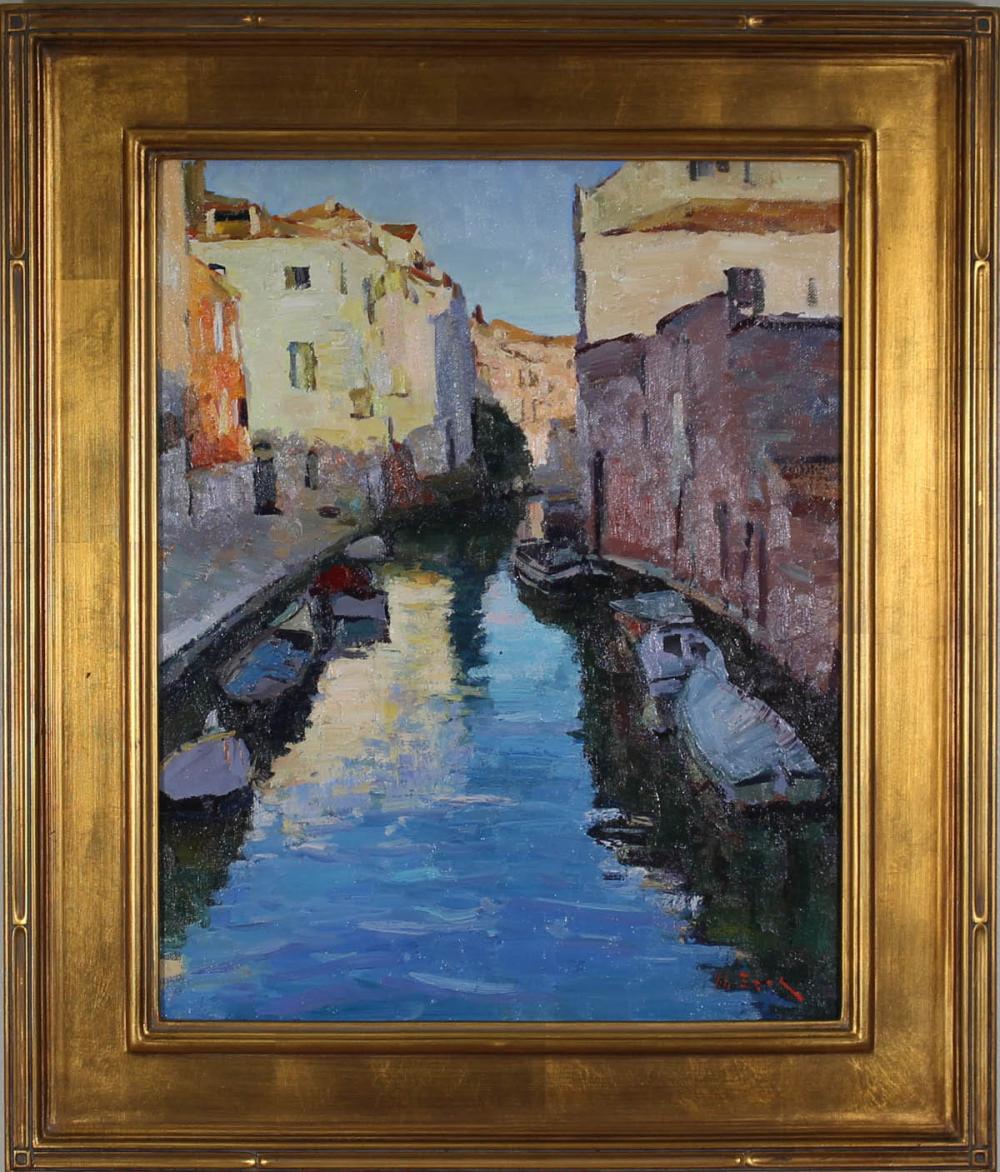 Appraisal: NICK STOQ United States st century oil on canvas Venice