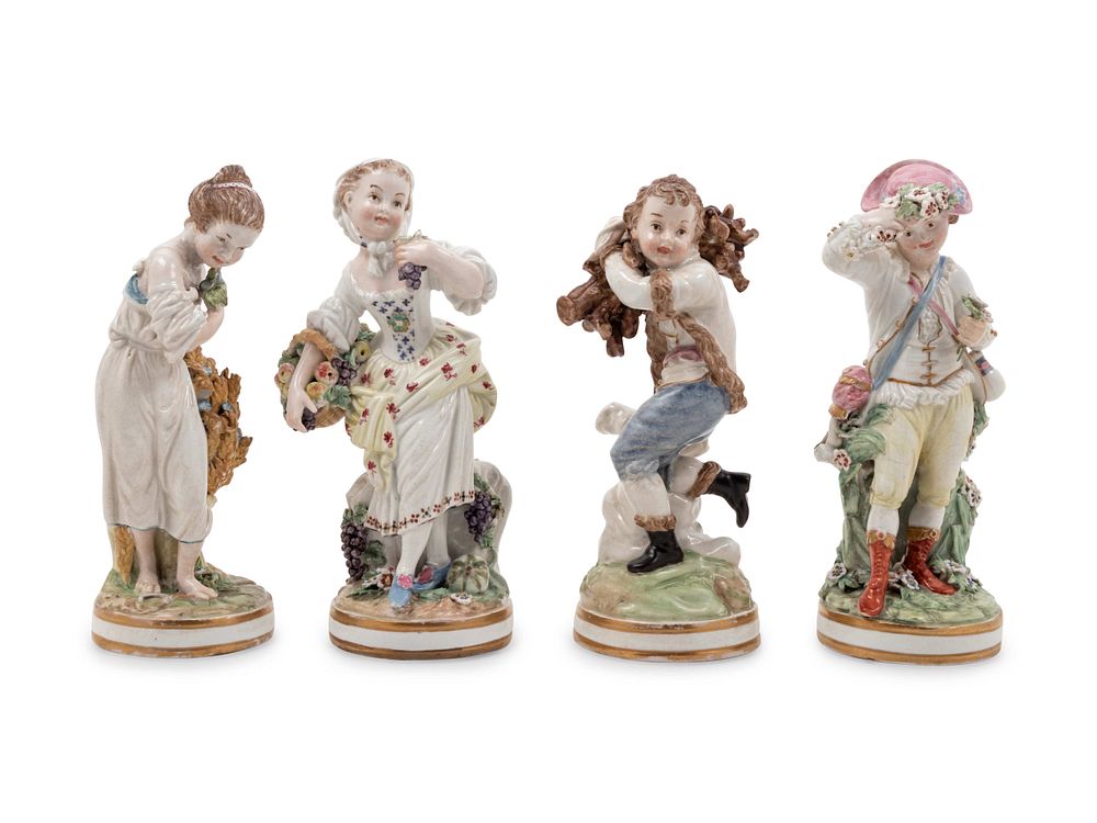 Appraisal: A Set of Four Chelsea Porcelain Four Seasons Figures A