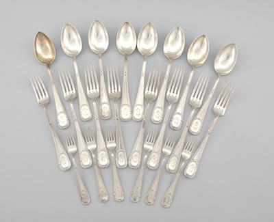 Appraisal: A Partial Set of Silver Flatware Consisting of eight -