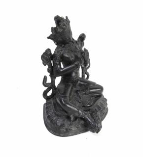 Appraisal: Asian Bronze Deity Asian bronze seated deity H x W