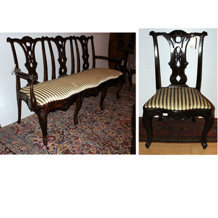 Appraisal: Suite of Portuguese Rococo Style Walnut Seat Furniture Estimate -