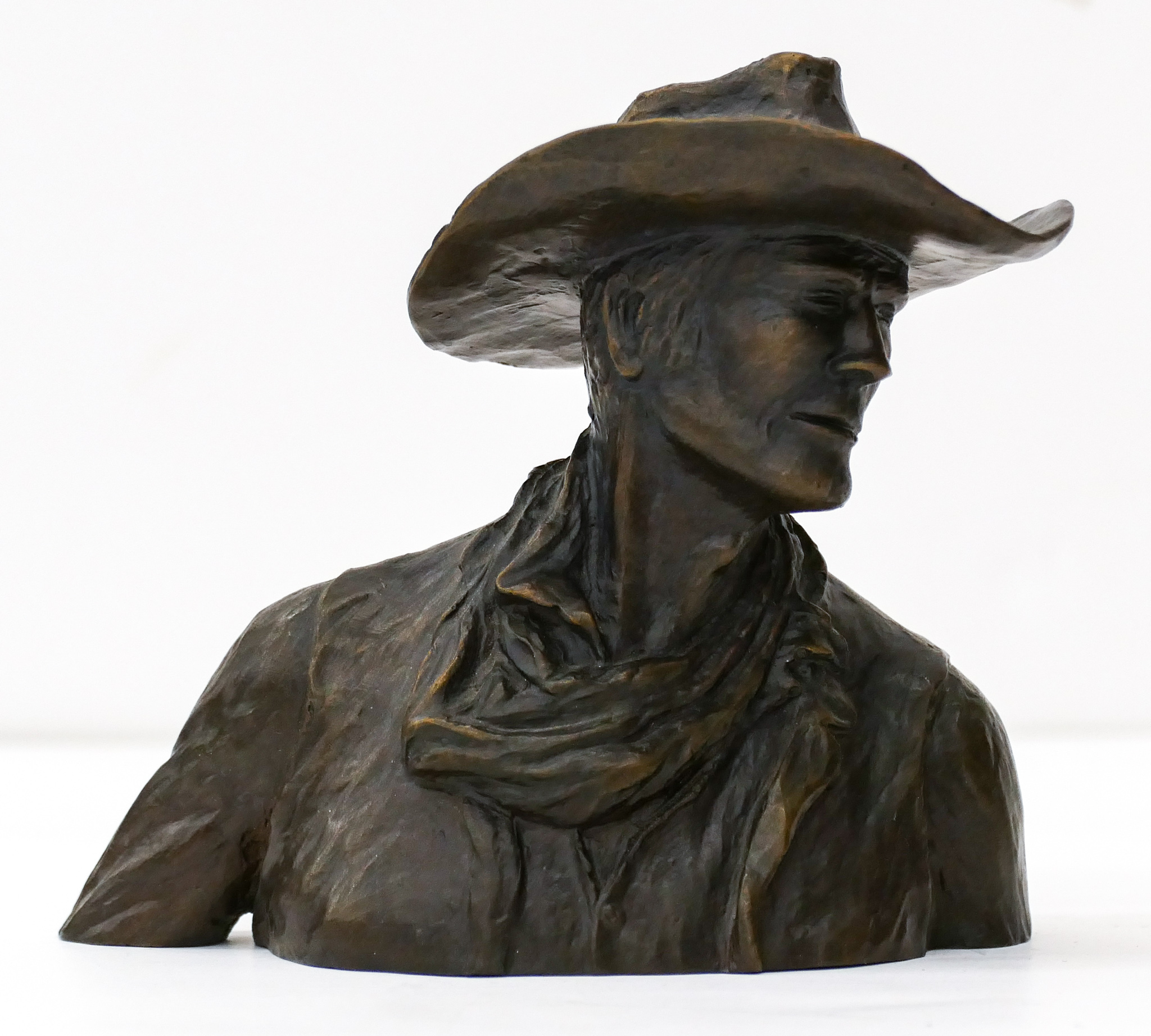 Appraisal: Cowboy Bust Bronze Sculpture ''