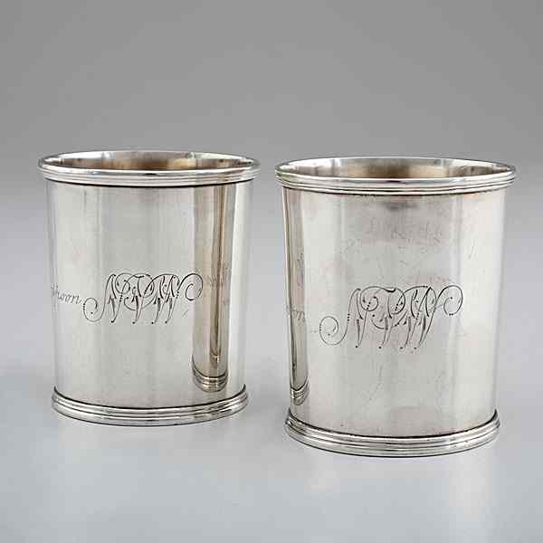 Appraisal: Asa Blanchard Coin Silver Julep Cups Lexington KY ca -