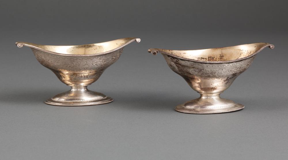 Appraisal: Pair of Gorham Sterling Silver Master Salt Cellars navette form