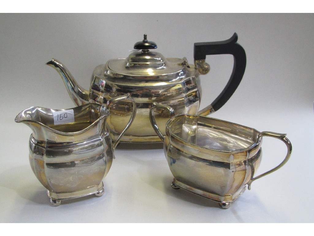 Appraisal: Three piece silver tea service oz Sheffield