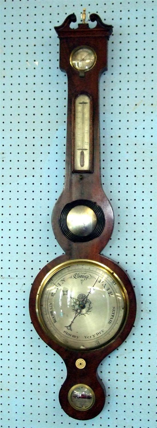 Appraisal: th century Rallenbury of Cornwall mahogany barometer dry damp dial