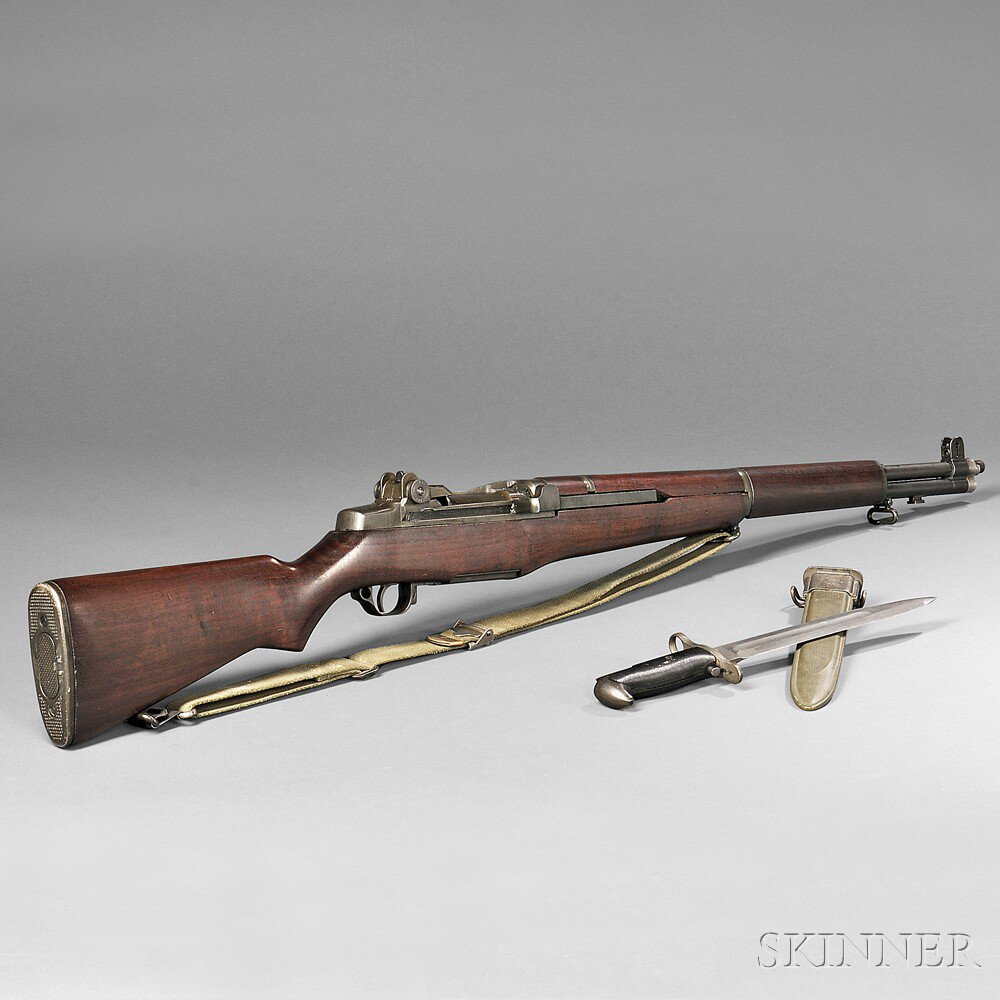 Appraisal: U S M Garand Semiautomatic Rifle and Bayonet c serial