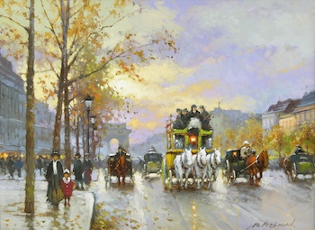 Appraisal: Yuri Kuzmin Russian born Parisian street scene Metro Georg V