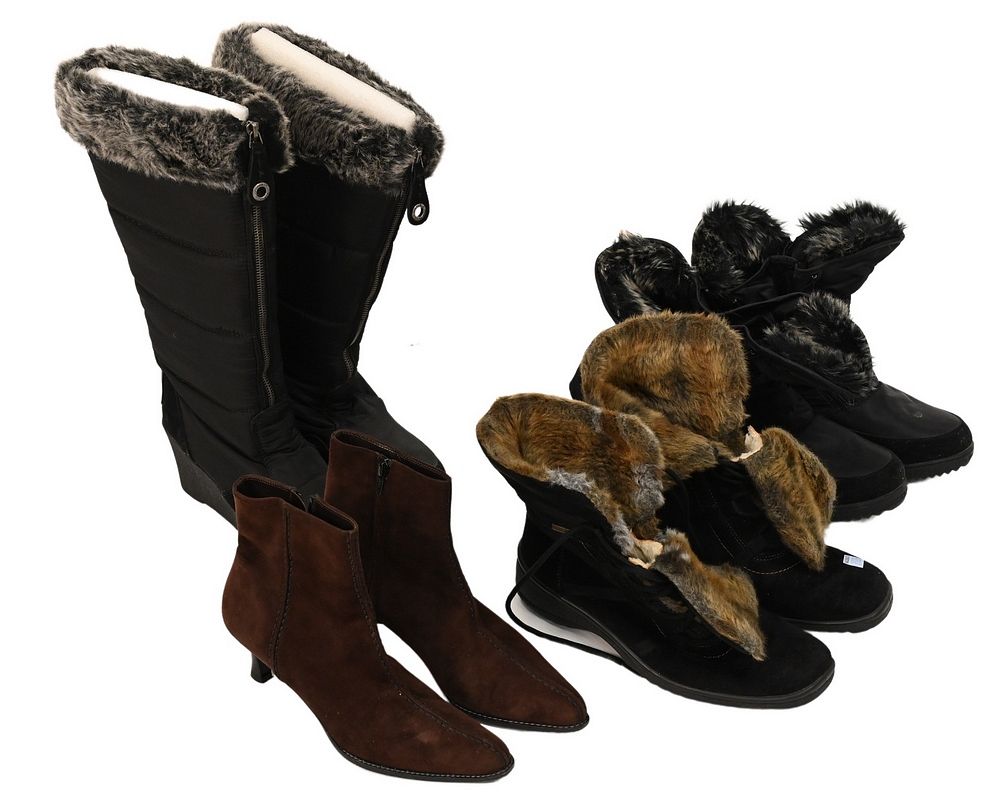 Appraisal: Four Pairs of Winter Boots to include tall nylon wedge