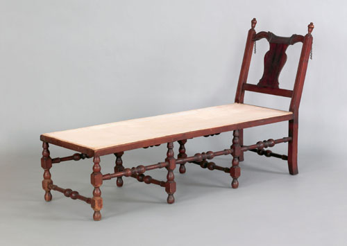 Appraisal: New England Queen Anne carved maple daybed th c the