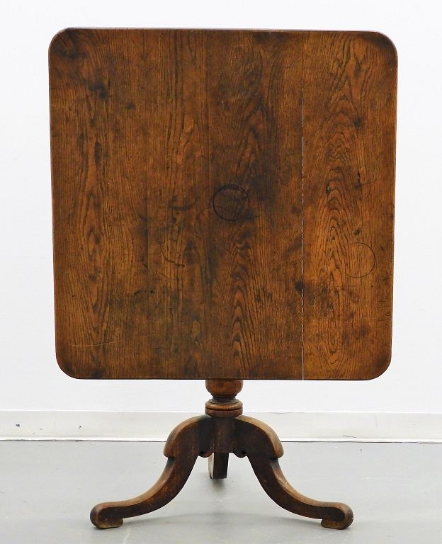 Appraisal: C American Oak Tilt Top Breakfast Table United States th