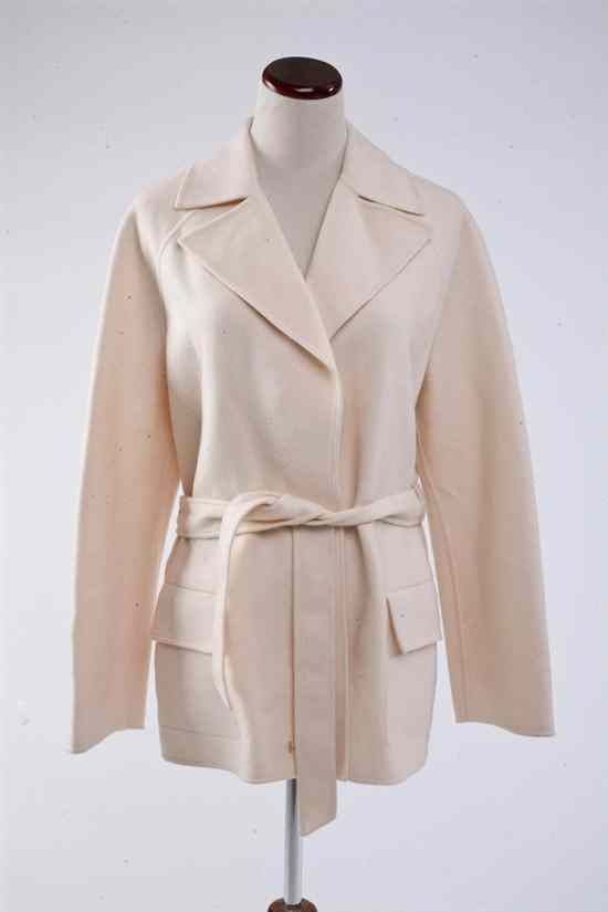 Appraisal: VALENTINO CREAM WOOL CAR COAT size Two front flap pockets