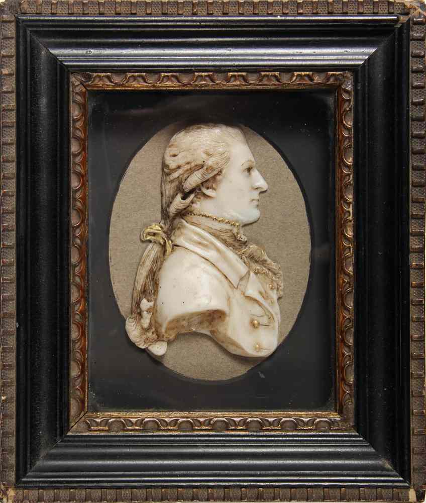 Appraisal: WAX PROFILE RELIEF PORTRAIT OF JOHN PAUL JONES framed in