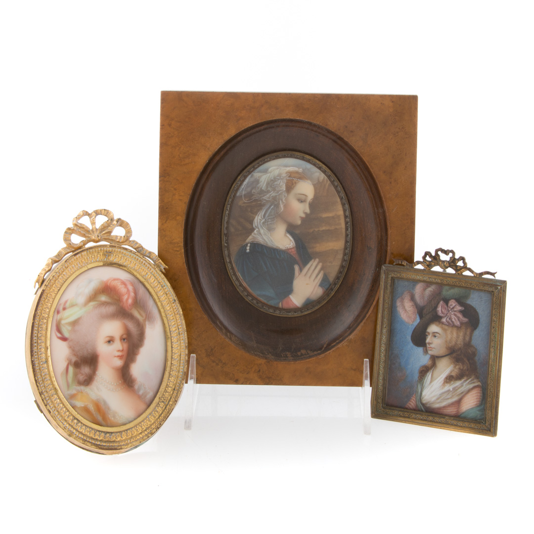 Appraisal: Three Continental portrait miniatures including Madonna after Filippo Lippi gouache