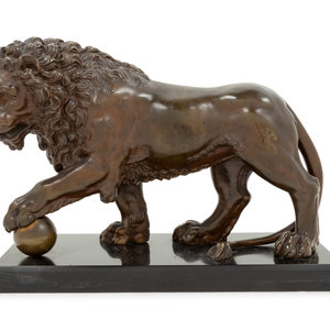 Appraisal: A Continental Bronze Figure of the Medici Lion th Century