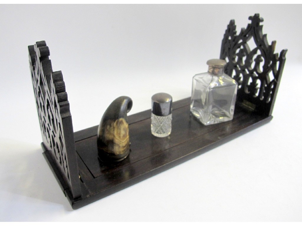 Appraisal: Lot comprising snuff mull two scent bottles and a bookslide