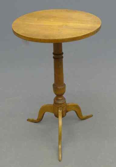 Appraisal: th c snake leg candlestand Top '' Diameter '' Ht