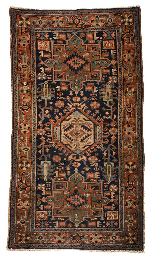 Appraisal: Heriz Rug Persia early th century three polygonal medallions on