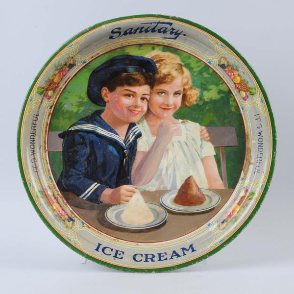 Appraisal: Sanitary Ice Cream Tray Face of tray has areas of