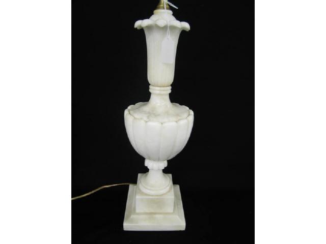 Appraisal: Carved Marble Table Lamp base classical urn form