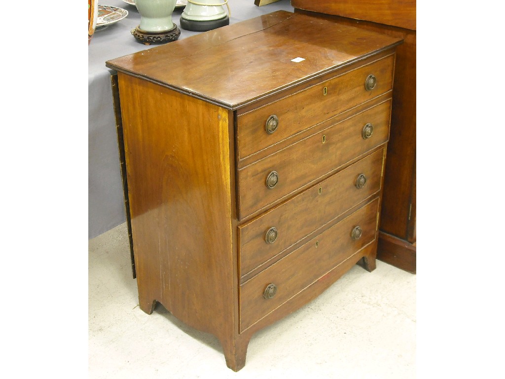 Appraisal: Regency mahogany small commode chest the moulded hinged top and