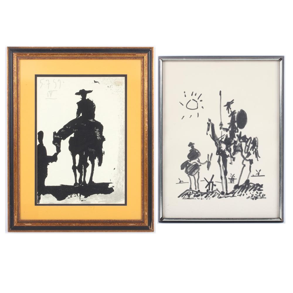 Appraisal: PABLO PICASSO DON QUIXOTE TWO LITHOGRAPHS H X W IMAGE