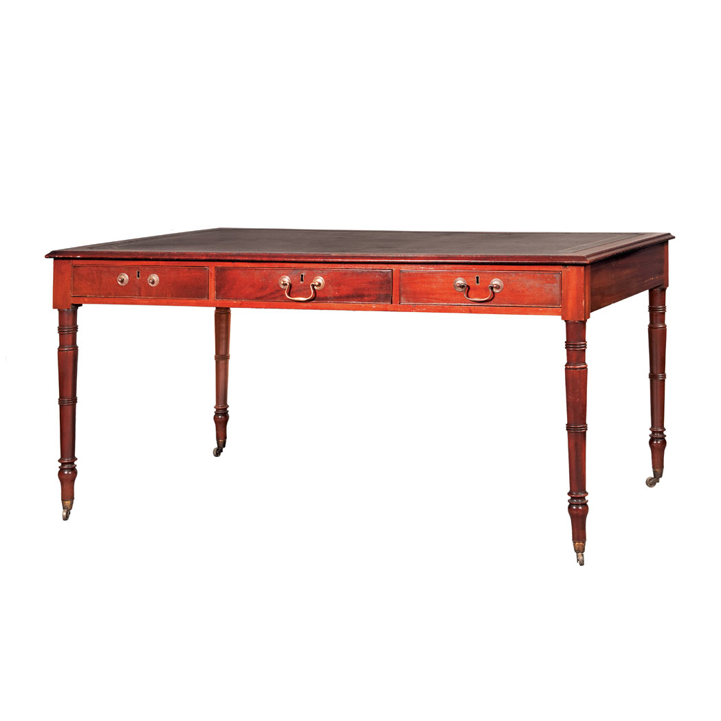 Appraisal: George III Mahogany Writing Table The rectangular leather inset top