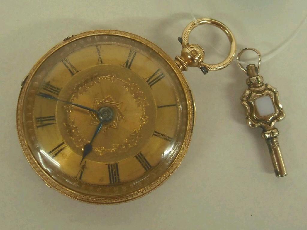 Appraisal: Silver fusee lever chronograph pocket watch hallmarked Chester the movement