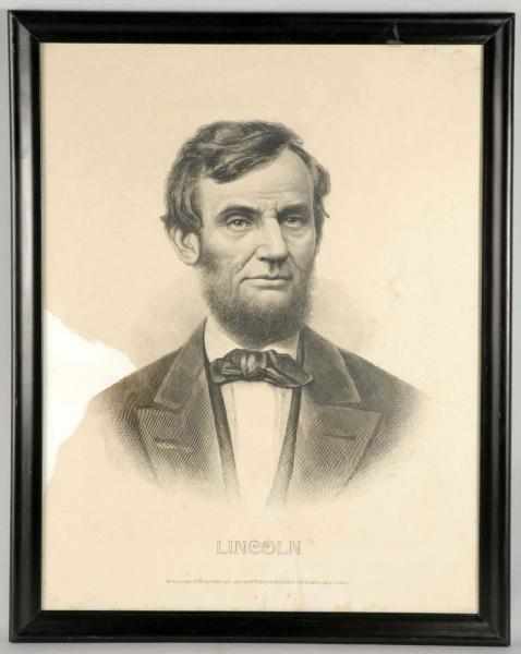 Appraisal: Early Paper Image of Abraham Lincoln Description Newly framed Condition