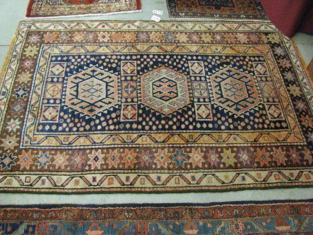 Appraisal: Bidjar Persian Handmade Rug geometric designs earthtones ' x '