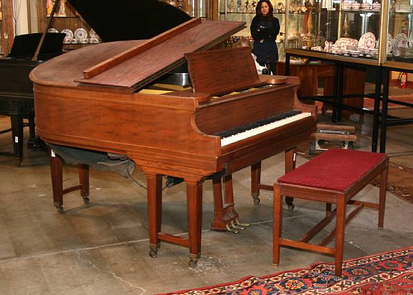 Appraisal: A Chickering mahogany player piano mid th century serial number