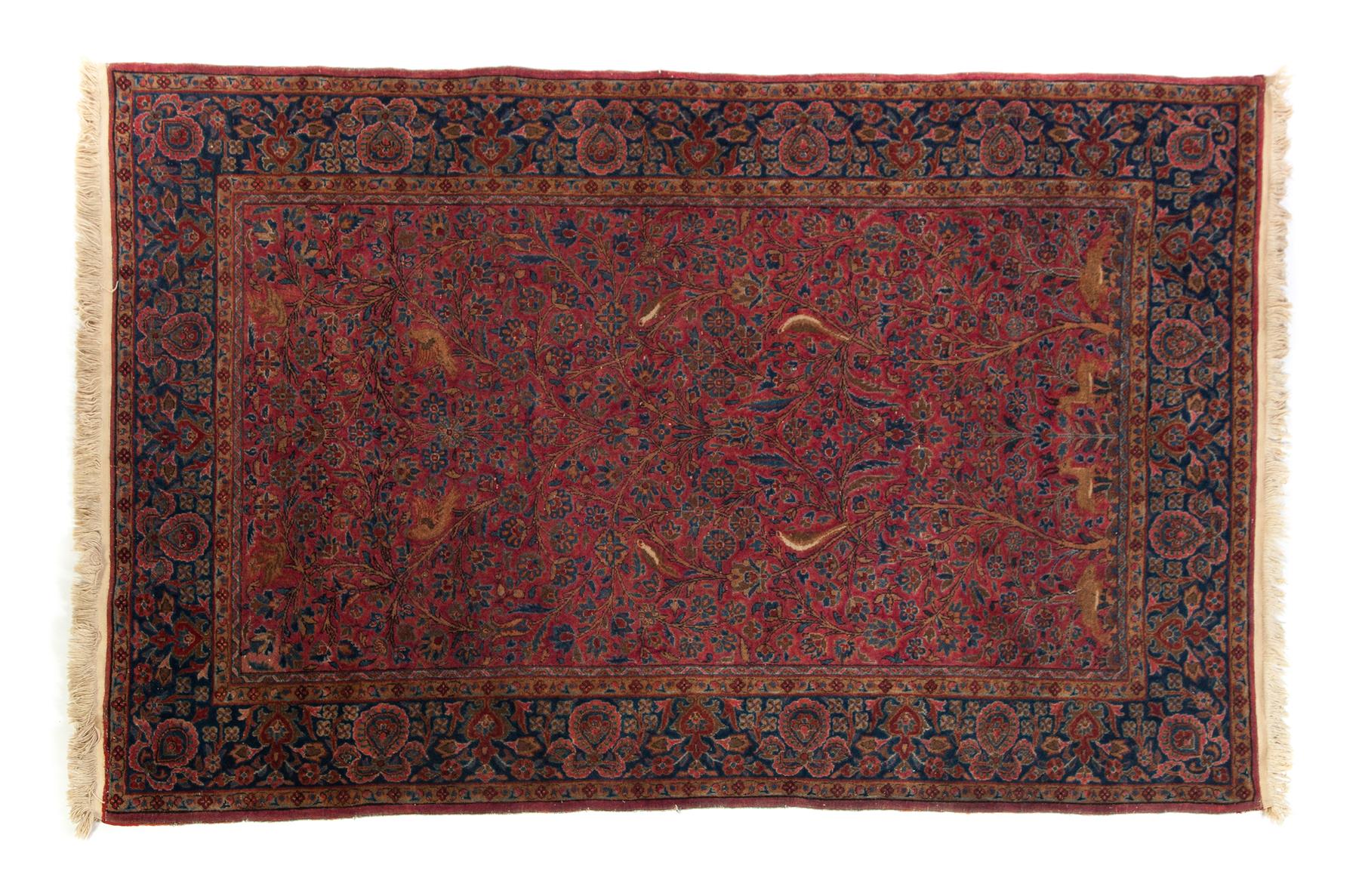 Appraisal: ORIENTAL RUG Mid th century Kashan with deep red ground