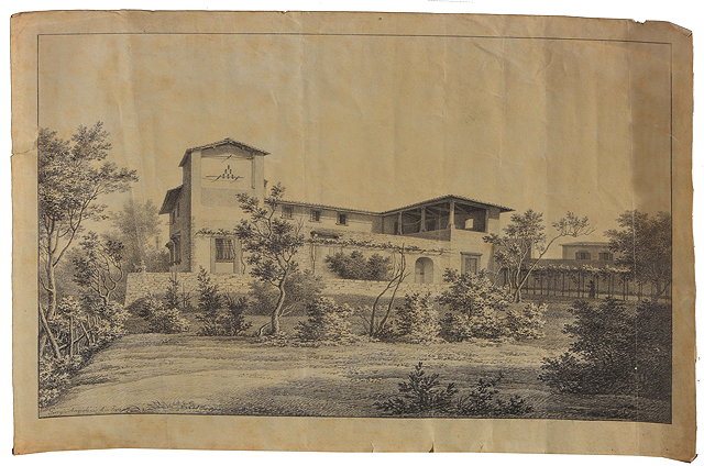 Appraisal: GIORGIO ANGIOLINI Act - An Italian villa with garden inscribed