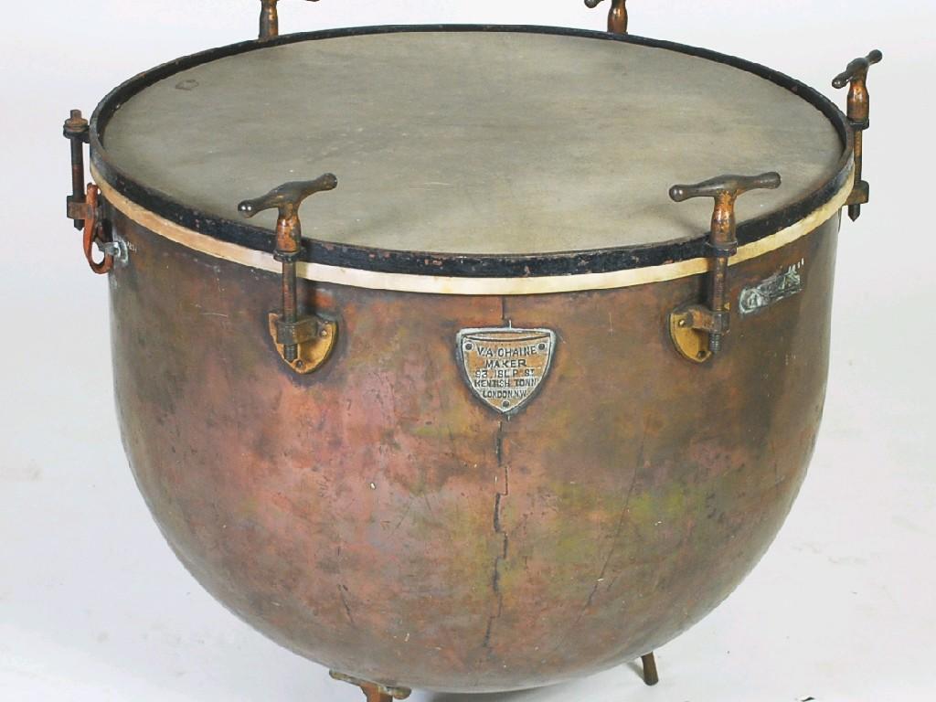 Appraisal: SEAMED COPPER KETTLE DRUM by V A Chaine Islip St