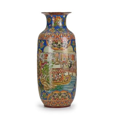 Appraisal: JAPANESE SATSUMA PALACE VASE Enameled decoration early th c Condition