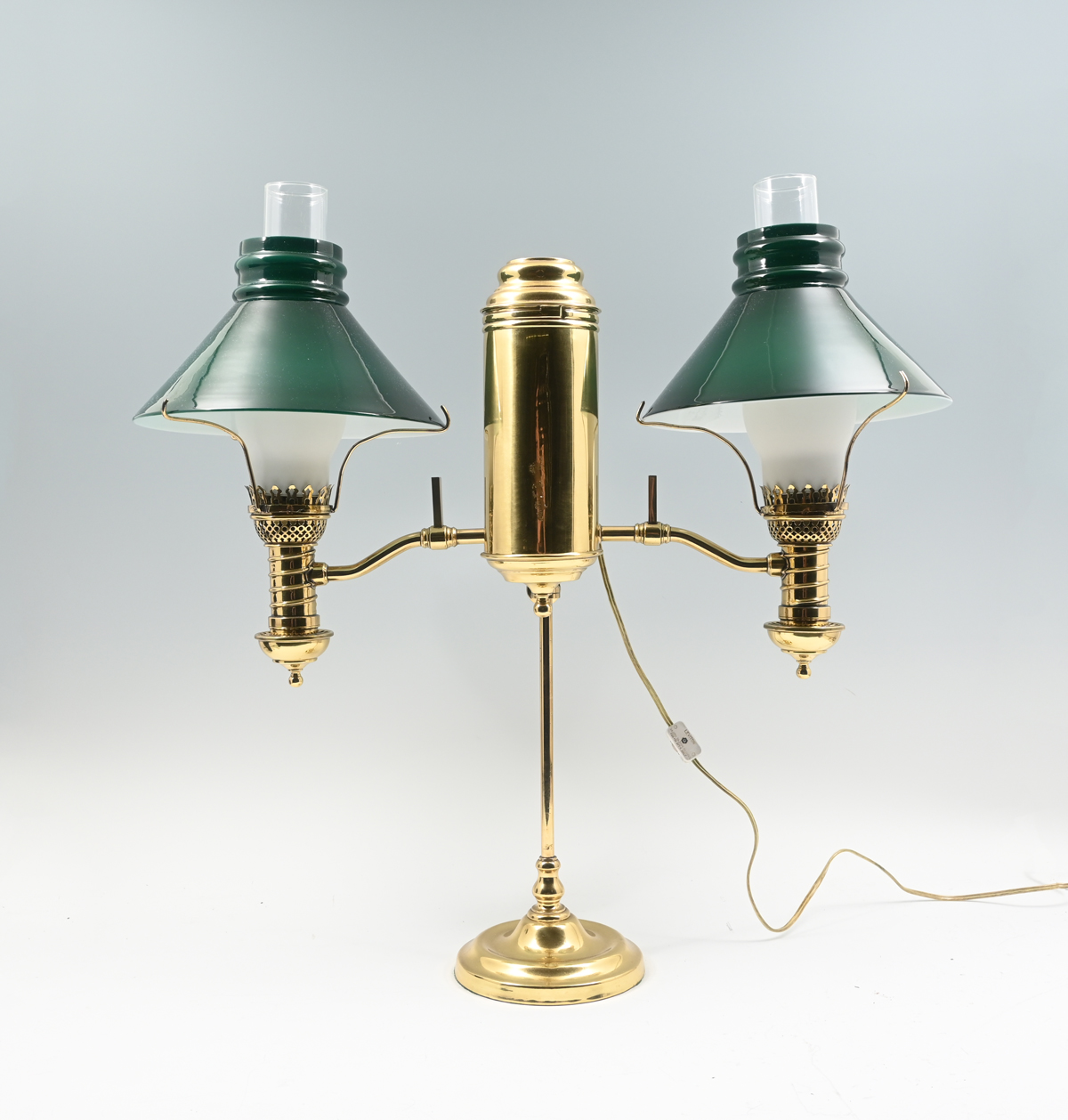 Appraisal: DOUBLE LIGHT BRASS STUDENT LAMP Brass - light adjustable Student