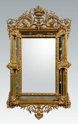 Appraisal: Italian neoclassical gilt wood mirror carved crest with two dragons