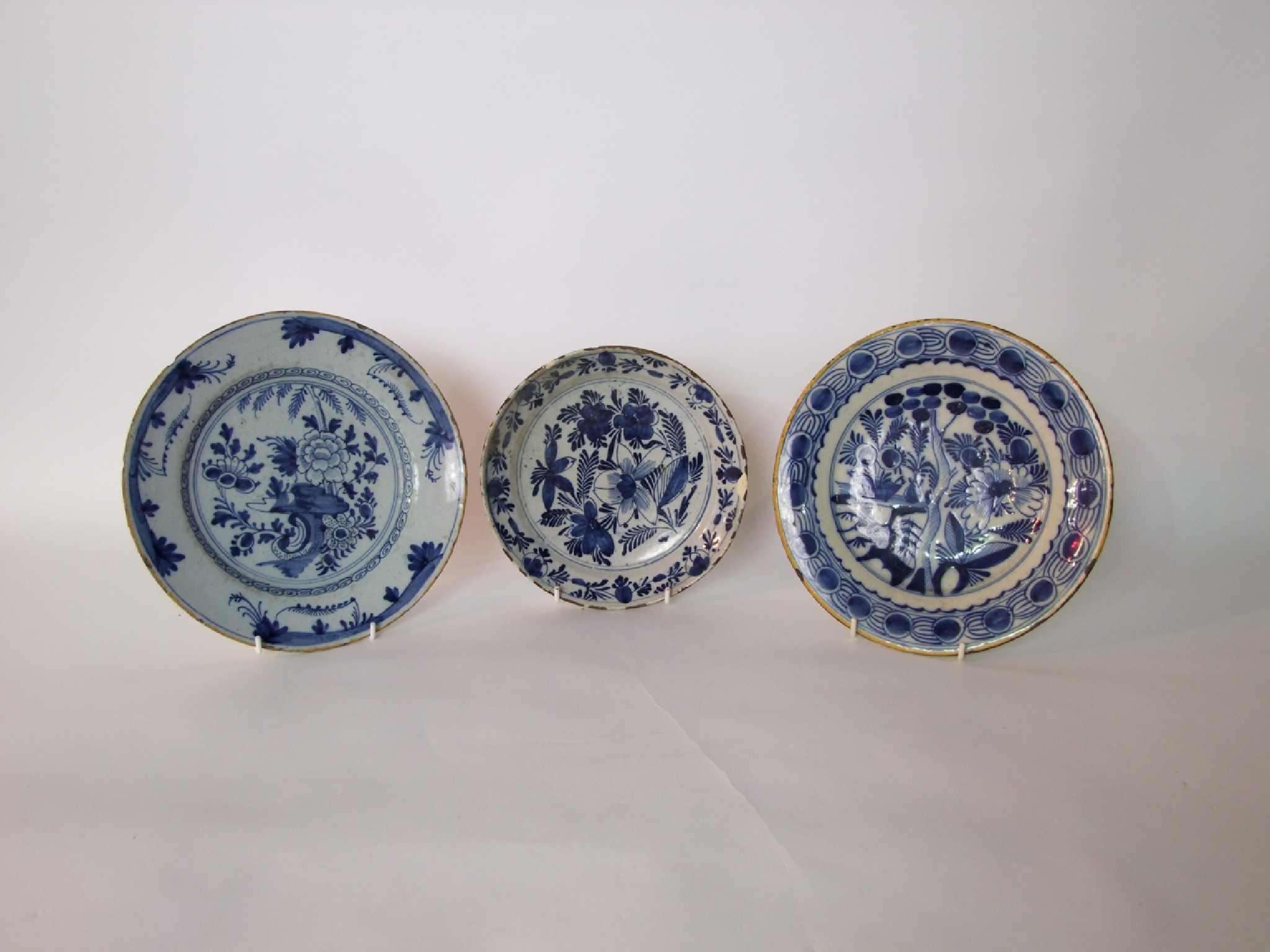 Appraisal: A collection of three th century continental tin glazed earthenware