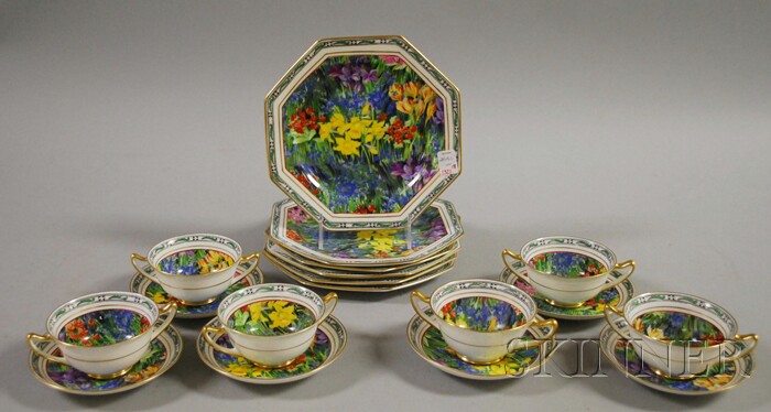 Appraisal: Eighteen-piece Paragon Bone China Floral-decorated Partial Luncheon Set