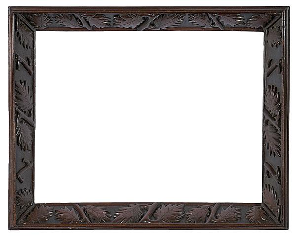 Appraisal: ARTS AND CRAFTS CARVED FRAME WITH LEAVES American early th