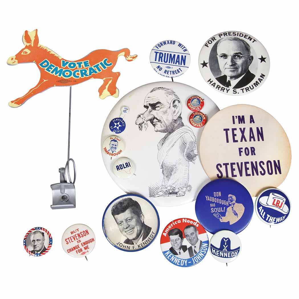 Appraisal: POLITICAL CAMPAIGN PINS Large group of several hundred campaign pins