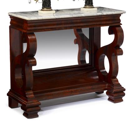 Appraisal: late Classical marble top mahogany pier table probably philadelphia pa