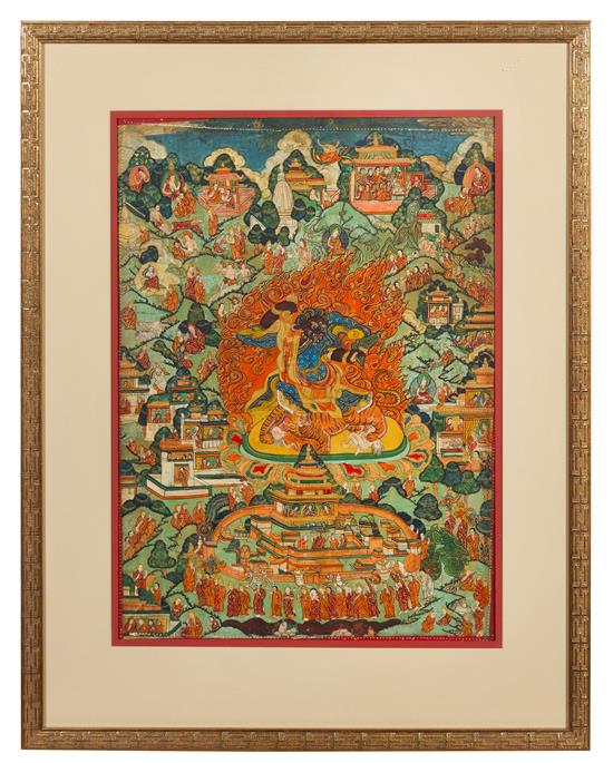 Appraisal: Sale Lot A Tibetan Thangka th th century painted to