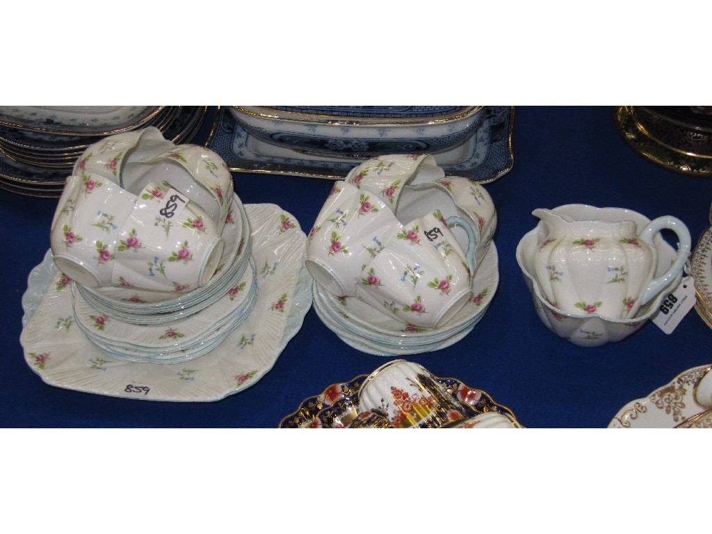 Appraisal: Shelley teaset decorated with roses and bluebells