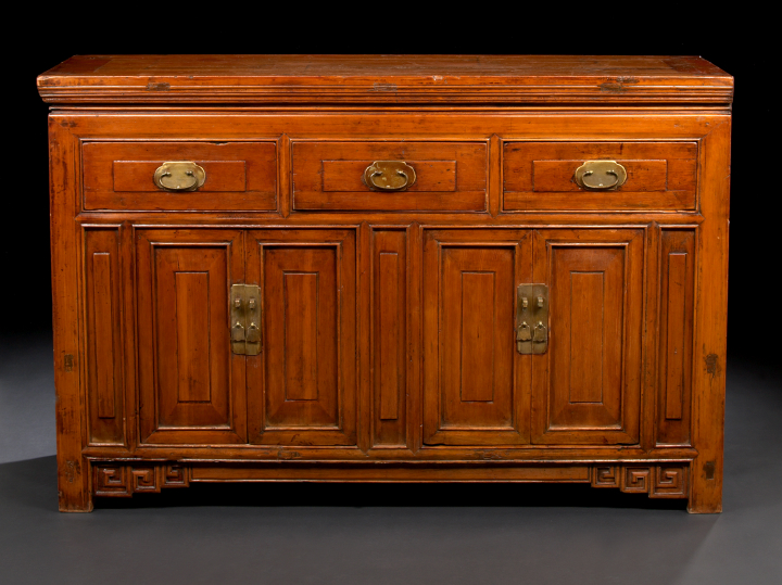 Appraisal: Good Chinese Hardwood Storage Cabinet late th century the front