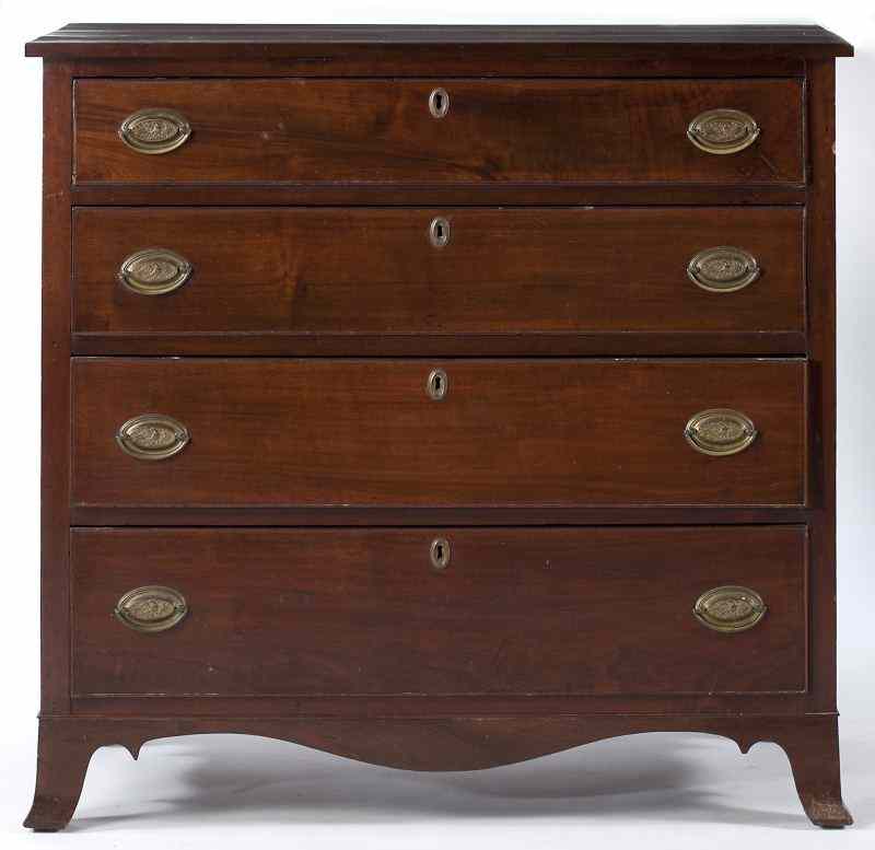 Appraisal: Southern Federal Chest of Drawerscirca mahogany and mahogany veneers over