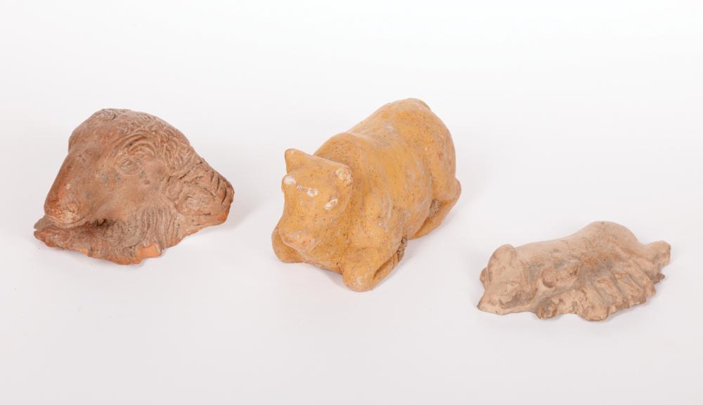 Appraisal: Three Chinese Pottery Animals or Animal Fragments probably Han Dynasty